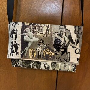 Vintage Dance Print Crossbody Bag